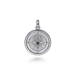 Gabriel & Co. Men’s Silver Compass Pendant