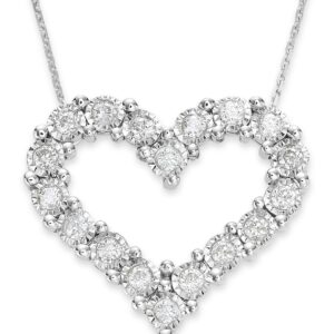 14kt White Gold Diamond Heart Pendant