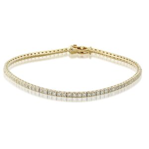 14 karat yellow gold diamond tennis bracelet