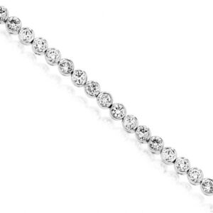 14 karat white gold diamond tennis bracelet