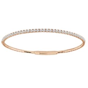 14 karat rose gold flexible bangle diamond bracelet