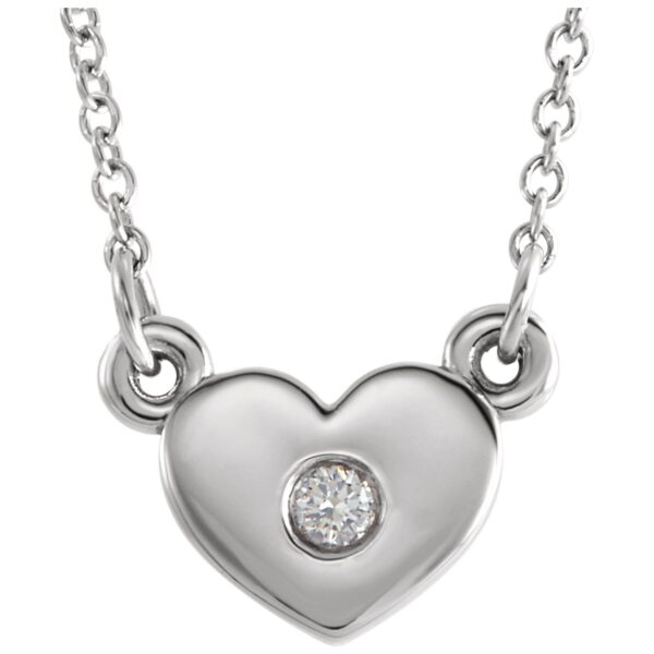 Sterling silver diamond heart necklace.