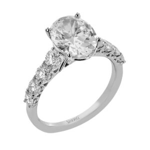 Simon G. 18 Karat White Gold Engagement Ring