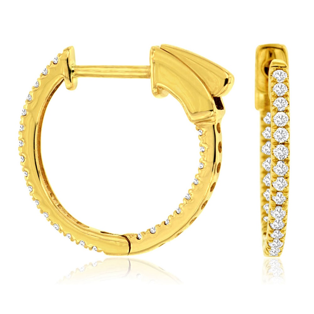 14 Karat Yellow Gold Diamond Earrings - Charisma Jewelers