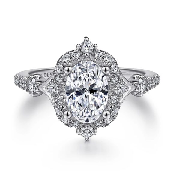 Gabriel & Co. Engagement Ring With Oval Created Diamond