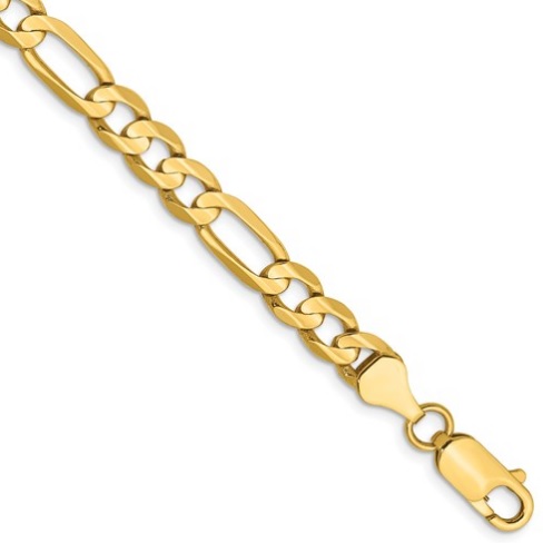 14 karat yellow gold figaro bracelet. 8 inches.