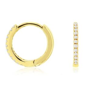 14 Karat Yellow Gold Diamond Earrings
