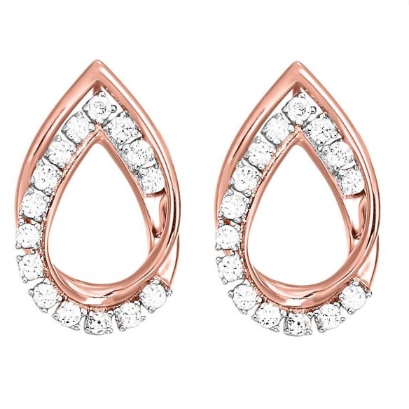 10 Karat Rose Gold Diamond Earrings