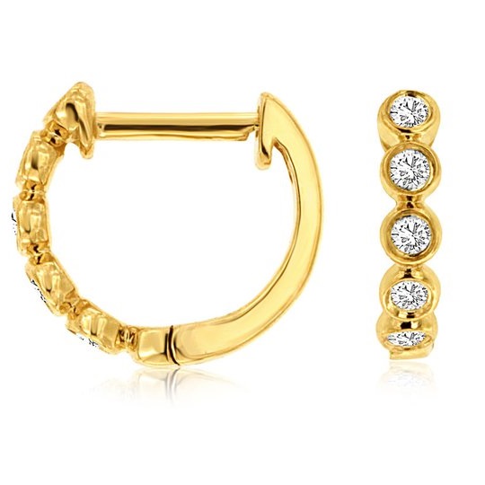 14 Karat Yellow Gold Diamond Earrings