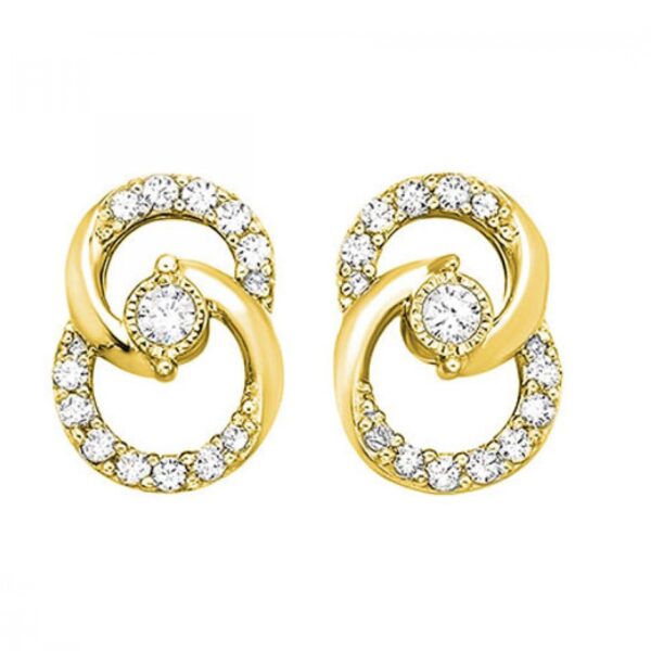 10 Karat Yellow Gold Diamond Earrings