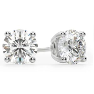 14 Karat White Gold Diamond Stud Earrings