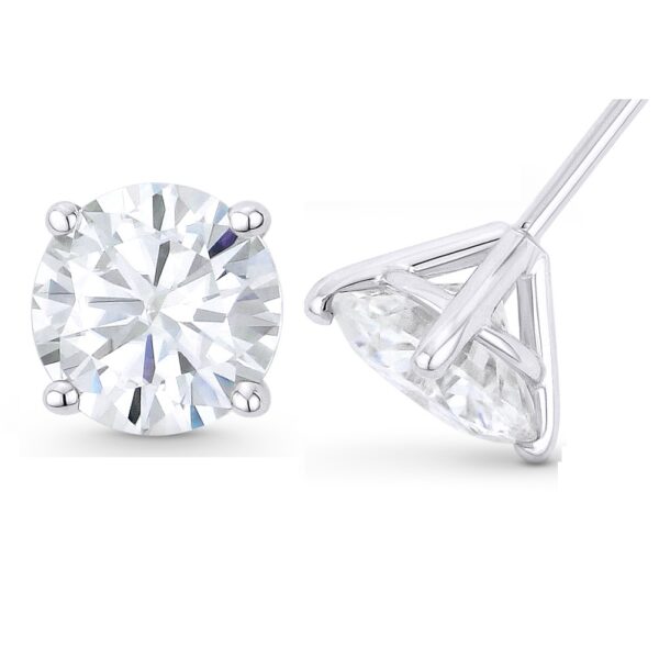 14 Karat White Gold Diamond Stud Earrings