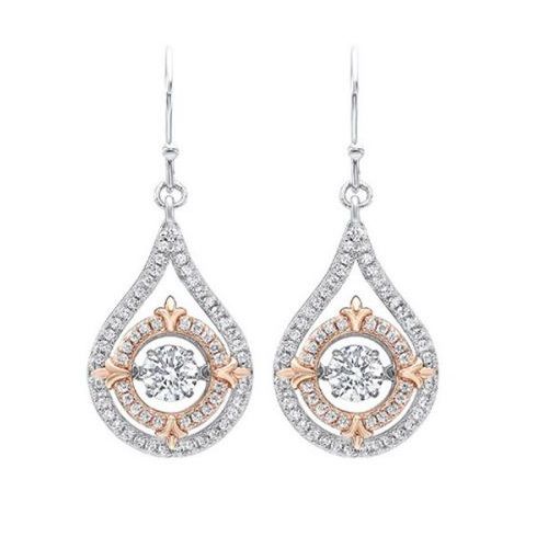Sterling silver and cubic zirconia earrings.