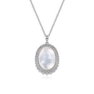 Gabriel & Co. Rock Crystal and White Mother of Pearl Pendant