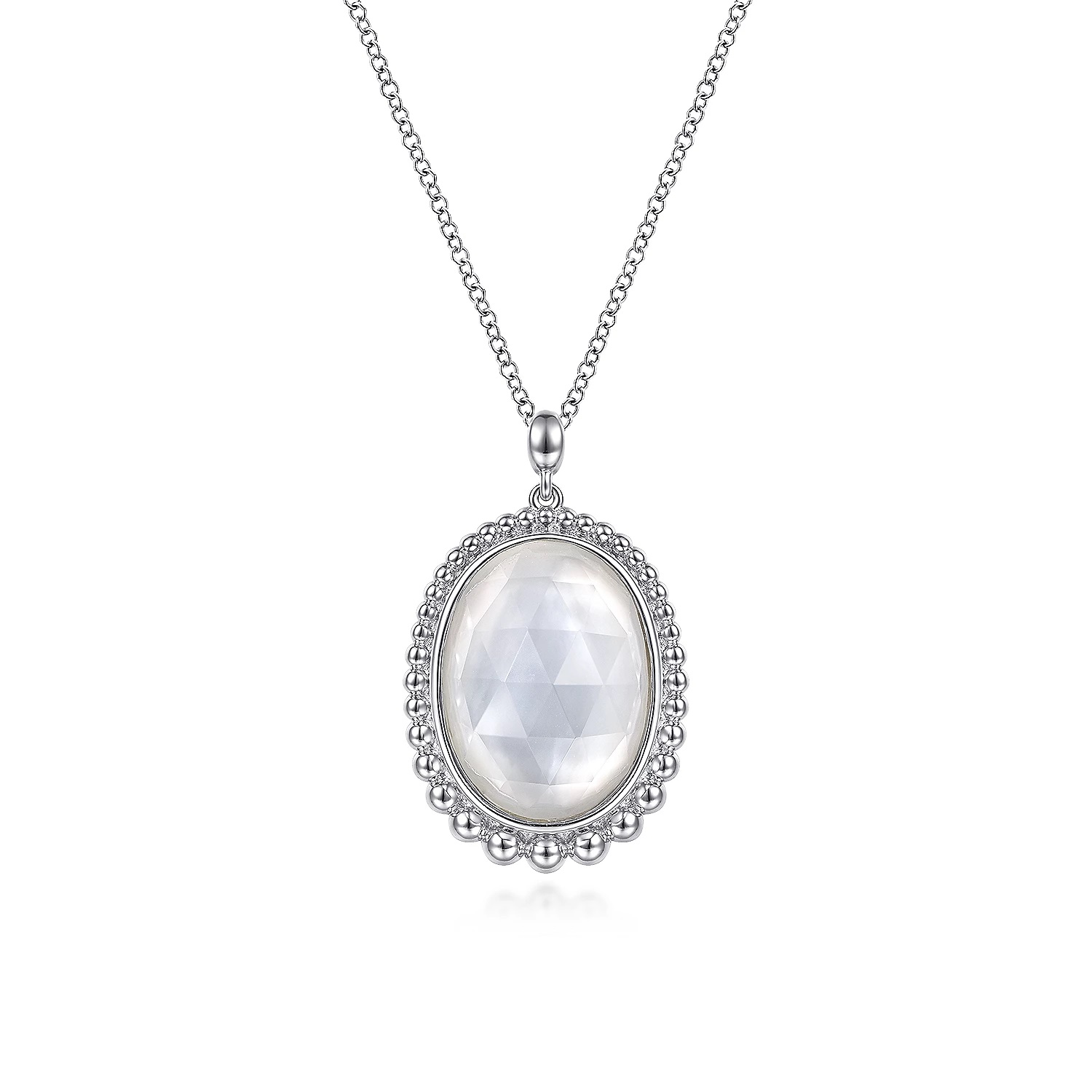 Gabriel & Co. Rock Crystal and White Mother of Pearl Pendant Charisma