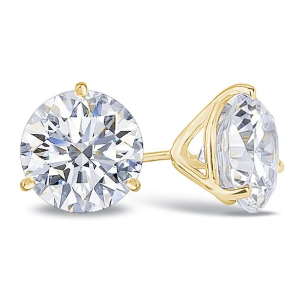 14kt yellow gold diamond stud earrings