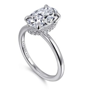 Gabriel & Co. Hidden Halo Engagement Ring With Created Diamond