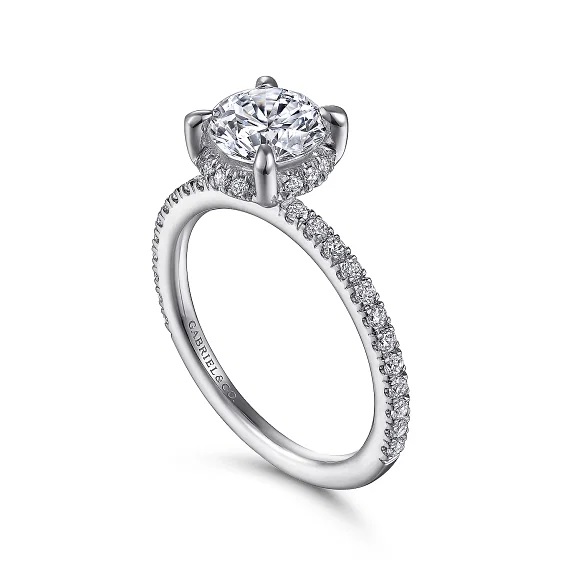 Gabriel & Co. Hidden Halo Engagement Ring With Newborn Created Diamond ...