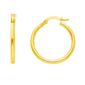 18 Karat Yellow Gold Hoop Earrings. Made in Italy.