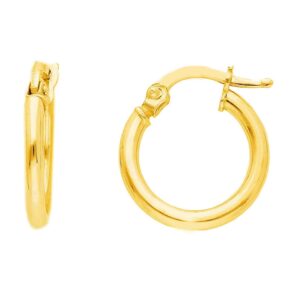 18 karat yellow gold hoop earrings. MADE IN ITALY.