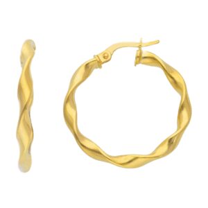9 karat yellow gold hoop earrings. MADE IN ITALY.