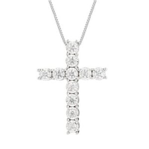 14 Karat Diamond Cross Pendant