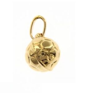 14 karat yellow gold soccer ball pendant. MADE IN ITALY.