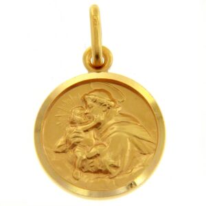 18 karat yellow gold St. Anthony pendant. MADE IN ITALY.