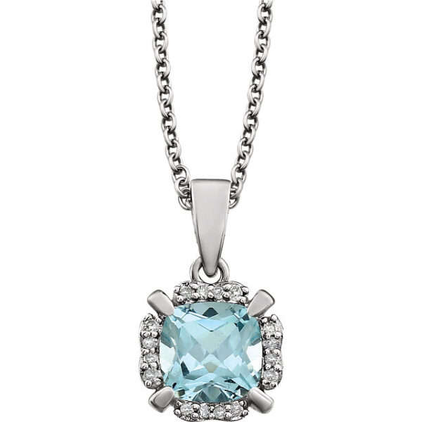 14kt White Gold Sky Blue Topaz Pendant