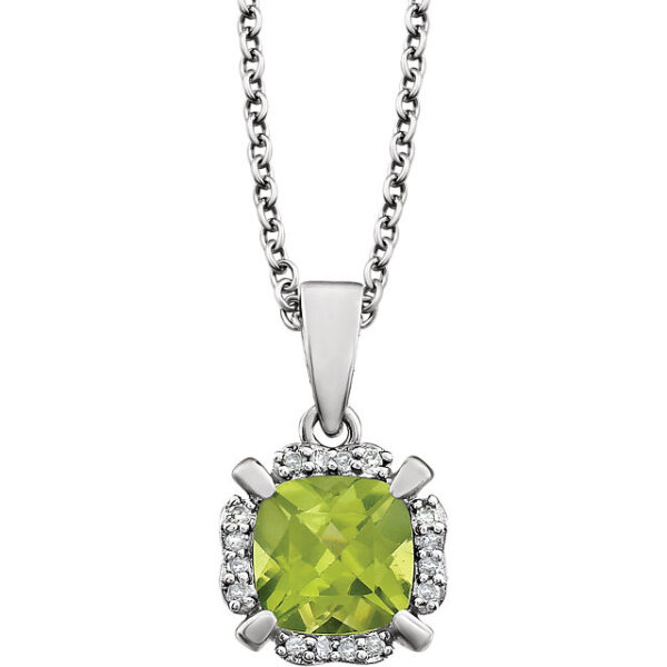 14kt White Gold Peridot Pendant