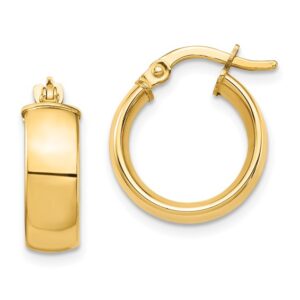 14 karat yellow gold hoop earrings.