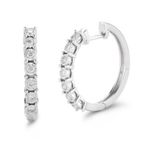 14 Karat White Gold Diamond Earrings