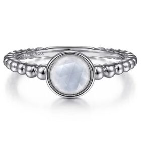 Sterling silver rock crystal white mother of pearl ring by Gabriel & Co.