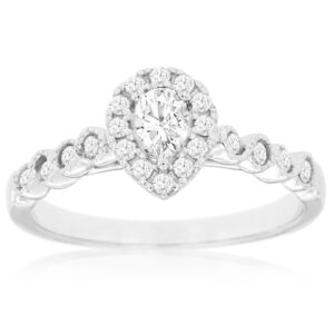 14 Karat White Gold Engagement Ring