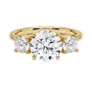 14 Karat Yellow Gold 3 Stone Diamond Ring