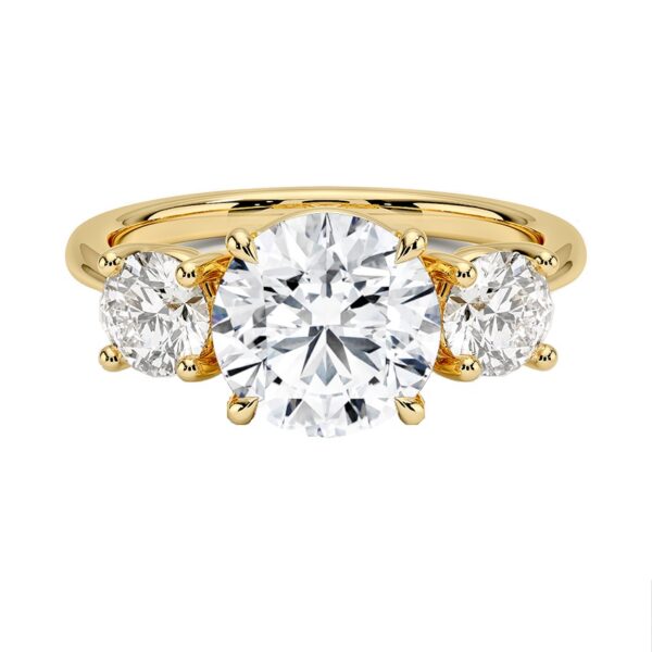 14 Karat Yellow Gold 3 Stone Diamond Ring