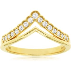 14 Karat Yellow Gold Diamond Fashion Ring