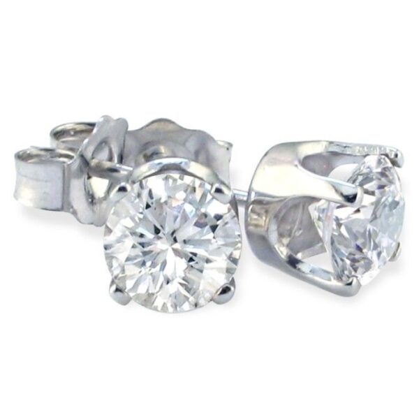 14 Karat White Gold Diamond Stud Earrings