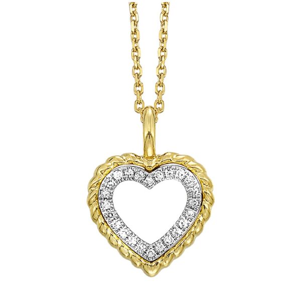 14kt Yellow Gold Diamond Heart Pendant