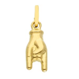 14 karat yellow gold Italian Hand pendant. MADE IN ITALY.