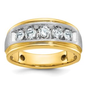 14 Karat Two-Tone Gold Diamond Channel Set Band