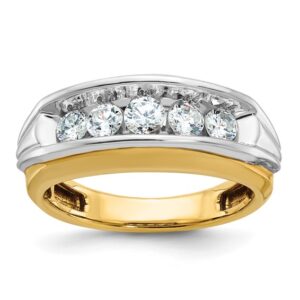 14 Karat Two-Tone Gold Diamond Channel Set Band