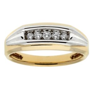 14 Karat Two-Tone Gold Diamond Channel Set Band