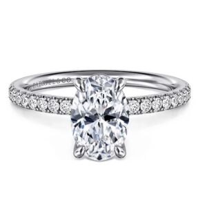 Gabriel & Co. Engagement Ring With Oval Newborn Created Diamond