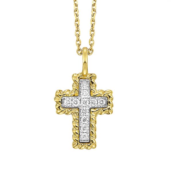 14 Karat Diamond Cross Pendant