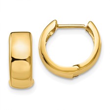 10 karat yellow gold hoop earrings.