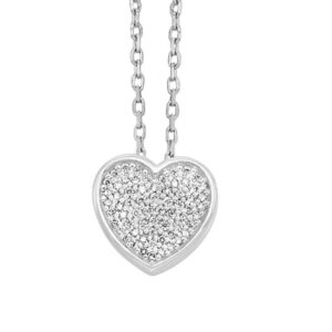 Silver Diamond Heart Pendant