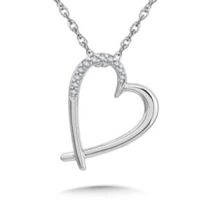 Silver Diamond Heart Pendant