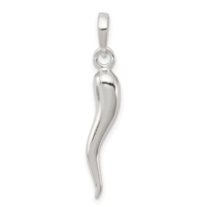 Sterling silver Italian Horn pendant.