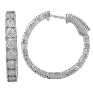 inside out diamond hoop earrings